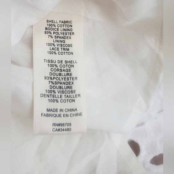 NWT Rebecca Taylor Amora Off The Shoulder Eyelet Lace Peplum Top White Size 8 - Picture 11 of 16